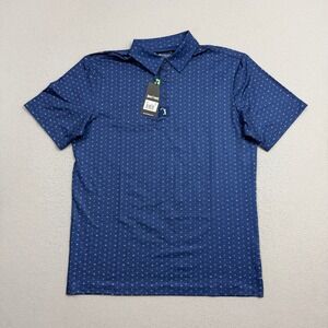 Bogey Bros Polo Men Medium Blue Big Numbers Short Sleeve Performance Stretch NEW